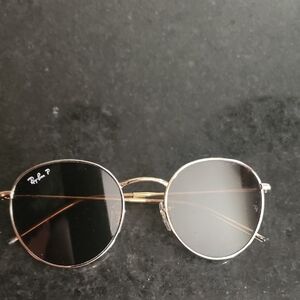 Ray-Ban Gold Frame Sunglasses with Black Lenses